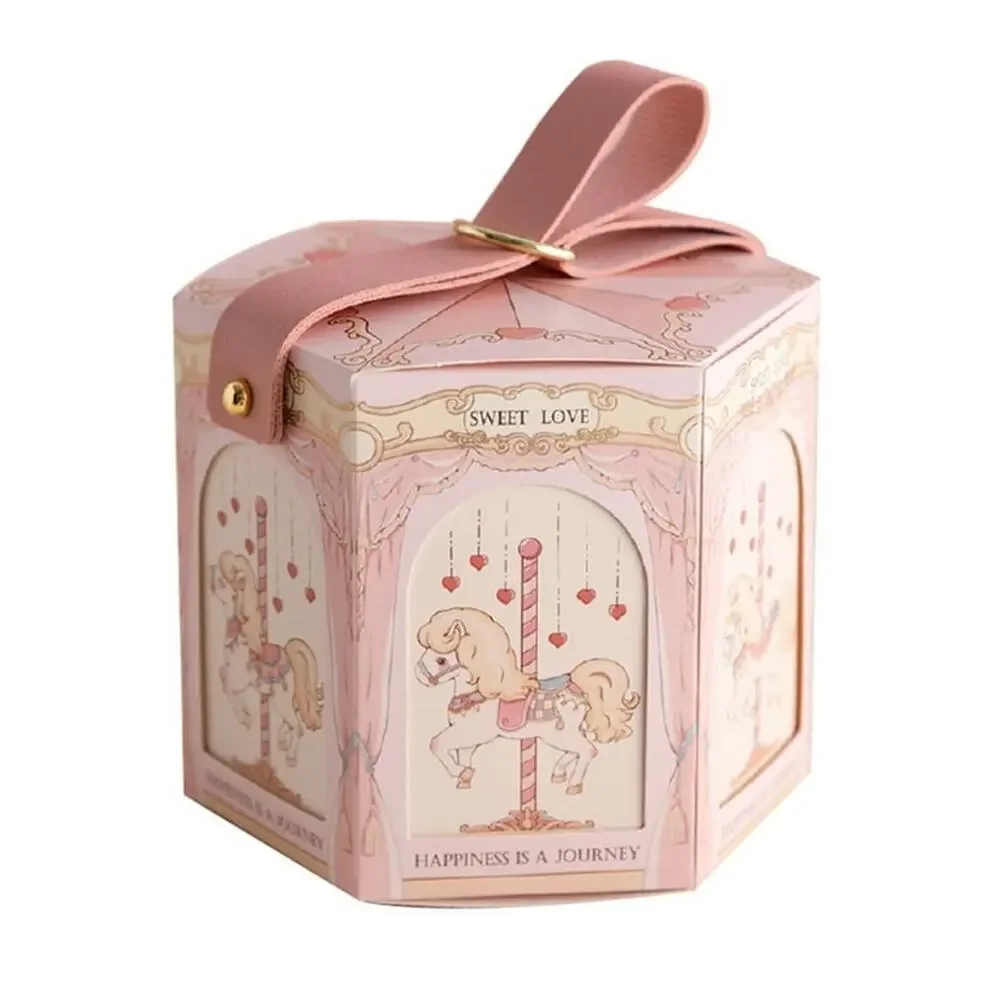 20 pack of Pink 3.5x4” carousel Happiness is a journey goodie gift box